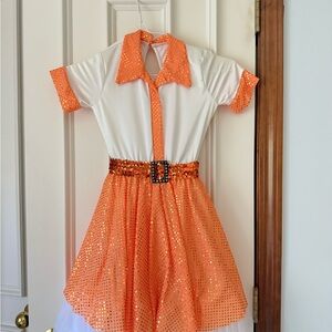 Sparkling Orange and White Kids Costume